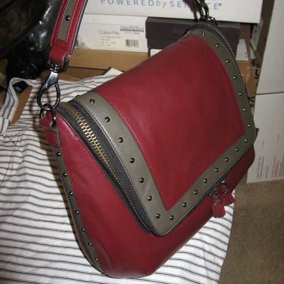 Anya Hindmarch Maxi Zip Studded Bi-Color Hobo/ Shoulder Bag - Picture 5 of 14